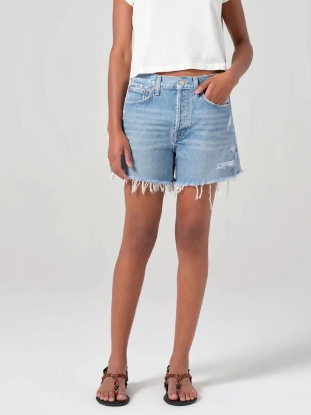 AGOLDE Parker Long Denim Shorts Size 28